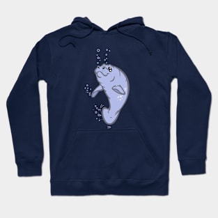 Outrageously Cute Manatee with Bubbles Hoodie